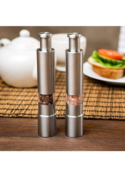 Luxury Manuel Basmalı Tuz Karabiber Öğütücü Tuz Karabiber Değirmeni Tuzluk 1 Adet
