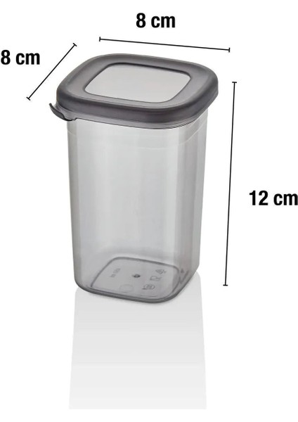 Luxury 12'li Etiketli ve Sızdırmaz Kapaklı Saklama Kabı ve Baharatlık Seti - 450ML - Etiket Hediyeli 1 Adet