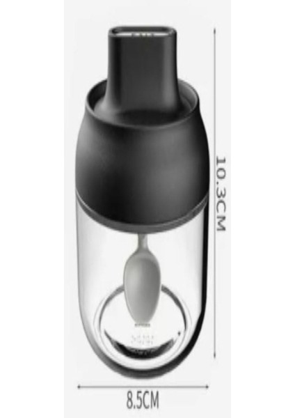 Luxury 12 Adet Mat Kapaklı Kendinden Kaşıklı Baharatlık Seti - 330 ml - Cam Kavanoz 1 Adet