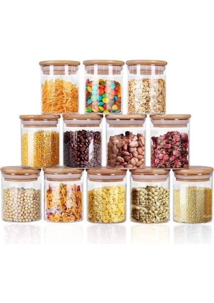 Luxury Etiketli 350 ml Borosilikat Baharatlık Takımı 12 Adet 1 Adet