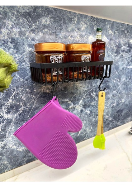 Luxury Kancalı Kaliteli Yapışkanlı Plastik Mutfak Rafı, Mutfak Düzenleyici Organizer Raf 1 Adet