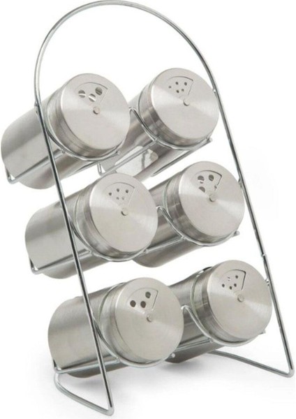 Luxury Metal Standlı 6 Lı Baharatlık Takımı 1 Adet