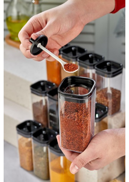 Luxury Pratik Baharatlık Seti, Kaşıklı Kristal Şeffaf Baharatlık Takımı, 250ML Hacim, 3 Adet 1 Adet