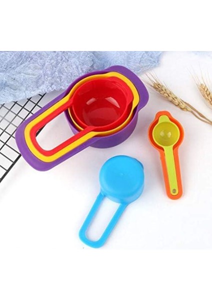 Luxury 6 Adet/set Plastik Gökkuşağı Ölçüm Kaşığı, Ölçüm Kabı 1 Adet fırsatları
