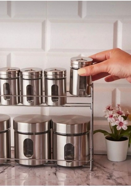 Luxury Paslanmaz Metal Silva 8'li Baharatlık Takımı 1 Adet