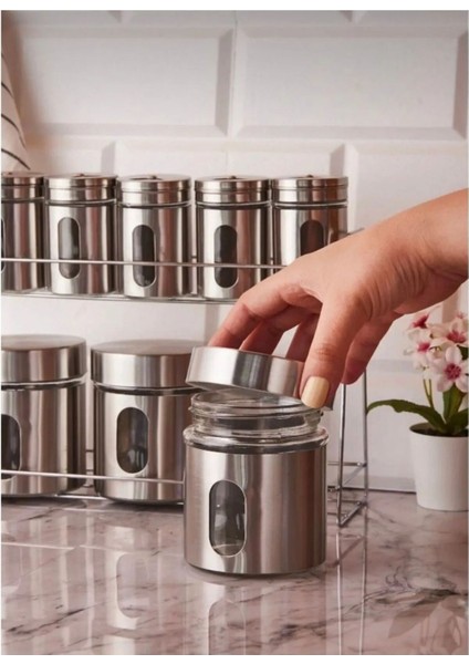 Luxury Paslanmaz Metal Silva 8'li Baharatlık Takımı 1 Adet modelleri