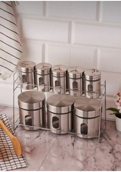 Luxury Paslanmaz Metal Silva 8'li Baharatlık Takımı 1 Adet fırsatları