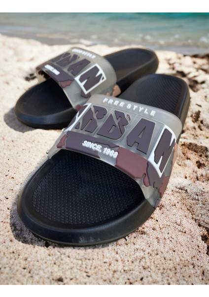 Kamuflaj Desenli Plaj Havuz Bahçe Deniz Günlük Erkek Terlik indirimleri