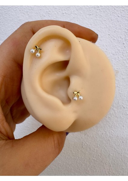 1 Adet Arkası Düz Kirazlı Incilitragus Helix Lobe Conch Uyumlu Piercing fiyatları