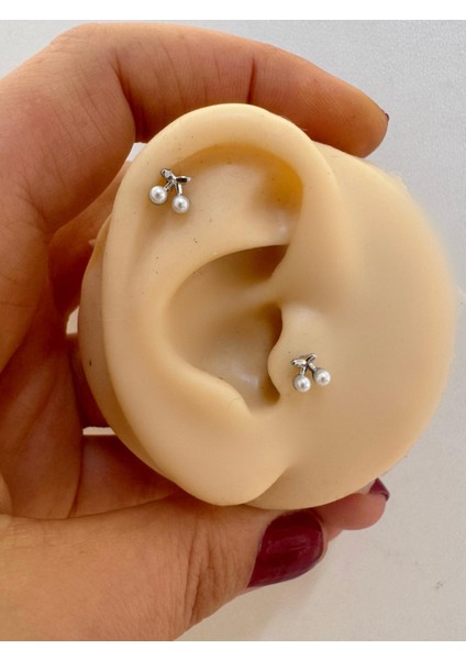 1 Adet Arkası Düz Kirazlı Incilitragus Helix Lobe Conch Uyumlu Piercing fiyatları