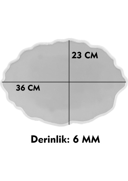 Epoksi Silikon Kalıp Söz ve Nişan Tepsi Kalıbı Oval Düzensiz Dalgalı Tepsi Seti 2 Li