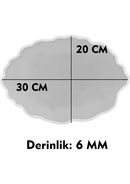 Epoksi Silikon Kalıp Söz ve Nişan Tepsi Kalıbı Oval Düzensiz Dalgalı Tepsi Seti 2 Li