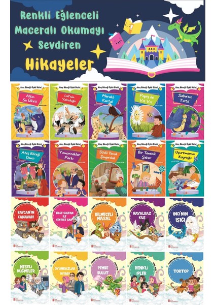 1. Sınıf Renkli Eğlenceli Maceralı Okumayı Sevdiren Hikayeler 4 (20 Kitap)