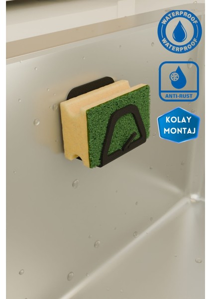 Banyo Mutfak Sünger Bez Tutucu Askılık Çok Amaçlı Çelik Paslanmaz Kendiliğinden Yapışkanlı