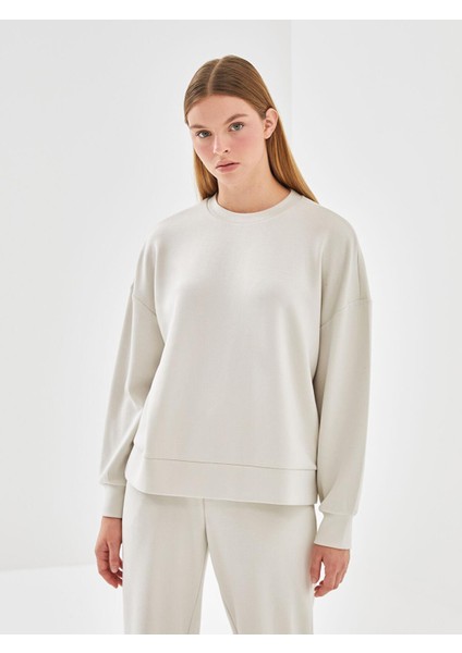 Lcw Vision Bisiklet Yaka Oversize Kadın Sweatshirt
