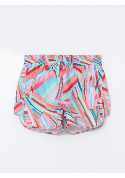 Lcw Dream Beli Lastikli Desenli Kadın Deniz Şortu