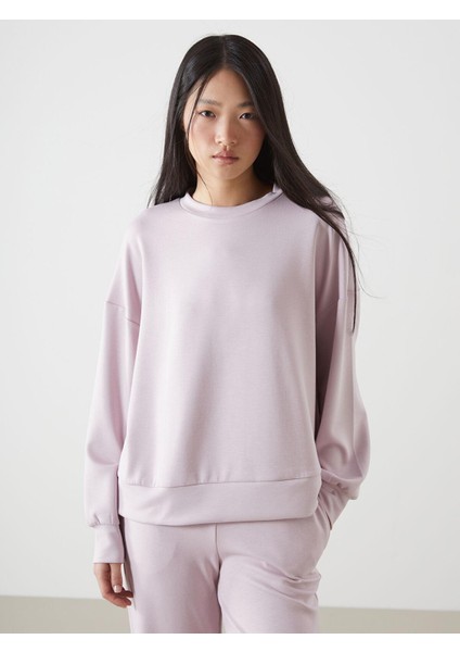 Lcw Vision Bisiklet Yaka Oversize Kadın Sweatshirt