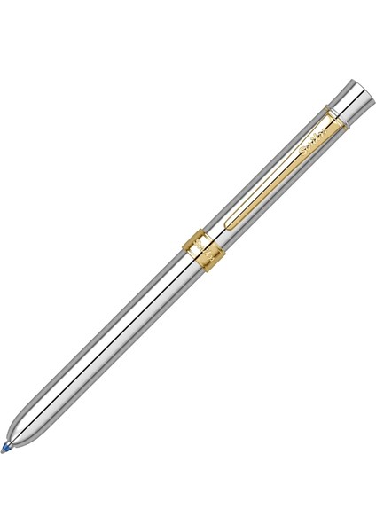 Trio 93 Multifonksiyon Tükenmez Kalem, 0.5 mm Uç, Silgili, Krom Altın