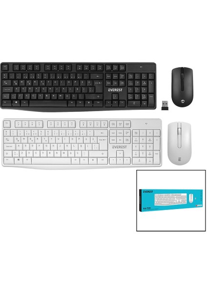 KM-7500 Kablosuz Multimedia Klavye - Mouse Seti Q Kalvye