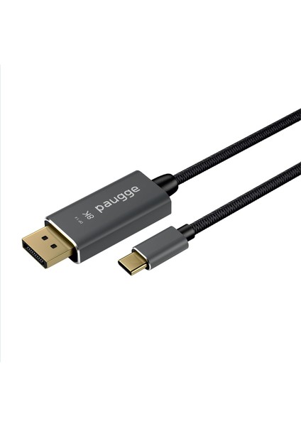 USB C To Displayport Kablo - Dp 1.4, Thunderbolt 4, Thunderbolt 3, Hdr, 8k 60Hz, 4K 144Hz, 4K 120Hz, 4K 60Hz, 2k 240Hz, Full Hd 240Hz, Örgülü, 2 Metre (CDP14B-PRO)