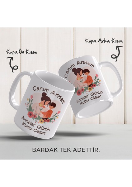 Anneler Günü Hediyesi Kişiye Özel Porselen Kupa Bardak