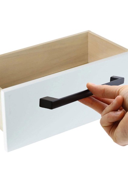 Mobilya Mutfak Banyo Dolabı Çekmece Dolap Kapak Kulpu Kulbu Mat Siyah 224 mm Metal Kulp 10 Adet