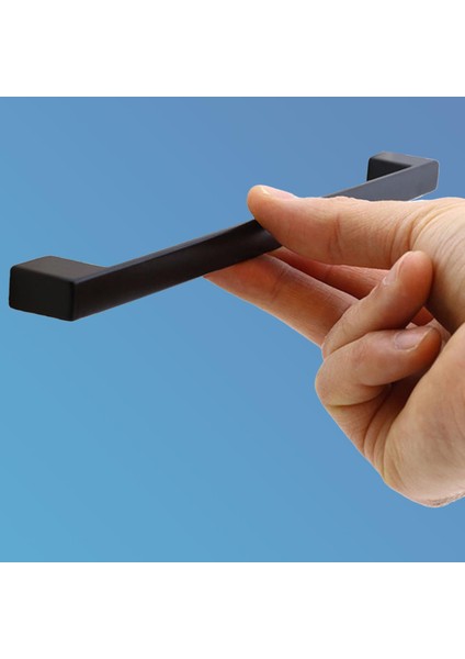 Mobilya Mutfak Banyo Dolabı Çekmece Dolap Kapak Kulpu Kulbu Mat Siyah 224 mm Metal Kulp 10 Adet