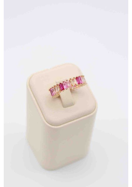Pembe Taş Detaylı Yüzük