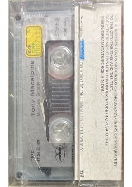 Kaset Tony Macalpine Maximum Securty Kaset fiyatları