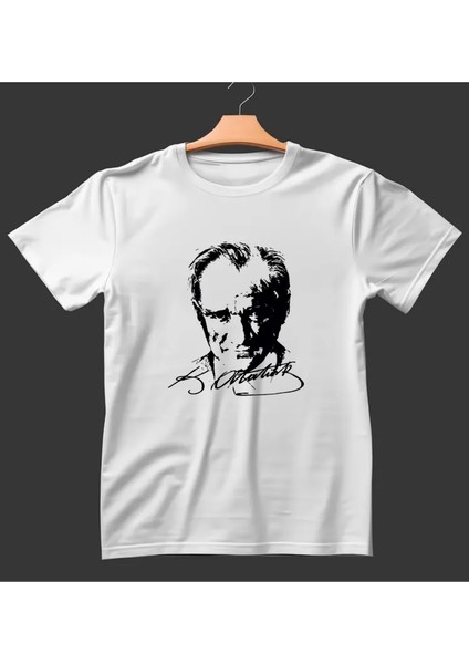 Atatürk Baskılı Kemal Atatürk Imzalı Tişört Tshirt Kız Erkek Çocuk