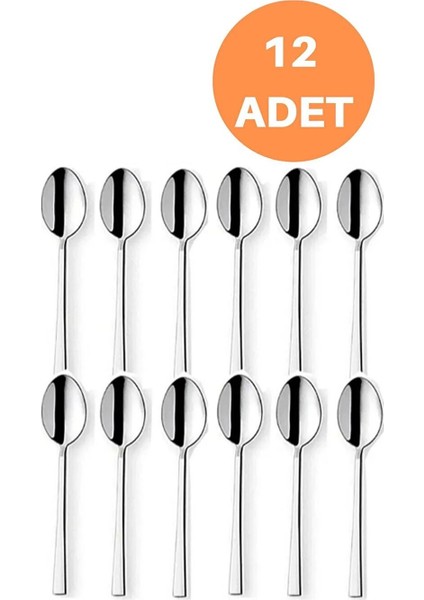 Luxury 12 Adet Lüx Çay Kaşığı Çubuk Model (Paslanmaz Çelik) 1 Adet