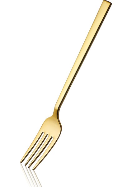 Luxury Klas Titanyum Parlak Gold 12 Adet Yemek Çatalı 18/10 Paslanmaz Çelik 3 mm 1 Adet