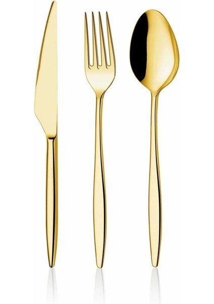 Luxury Yakut Titanyum Gold Yemek Çatalı 6 Adet 1 Adet