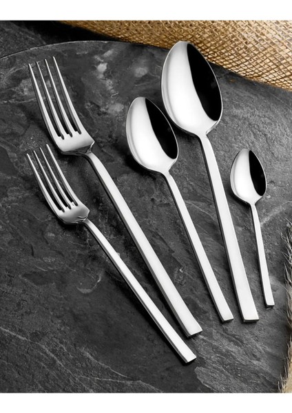 Luxury 6 Kişilik 30 Parça Pera Çatal Kaşık Seti - Günlük Sade Tasarım Çatal Kaşık Takımı 1 Adet fiyatları