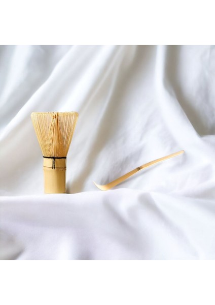 Luxury Bambu Whisk + Bambu Scoop ( Çayı Için El Yapımı Bambu Karıştırıcı ve Bambu Kaşık) 1 Adet