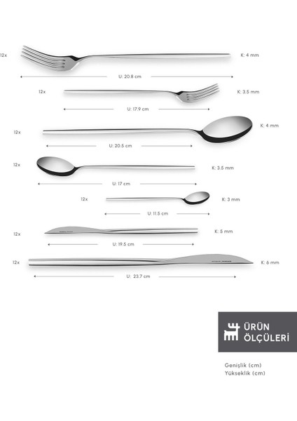 Luxury Look 316 Çelik 84 Parça 12 Kişilik Premium Çatal Kaşık Bıçak Seti Kutulu 1 Adet fiyatları