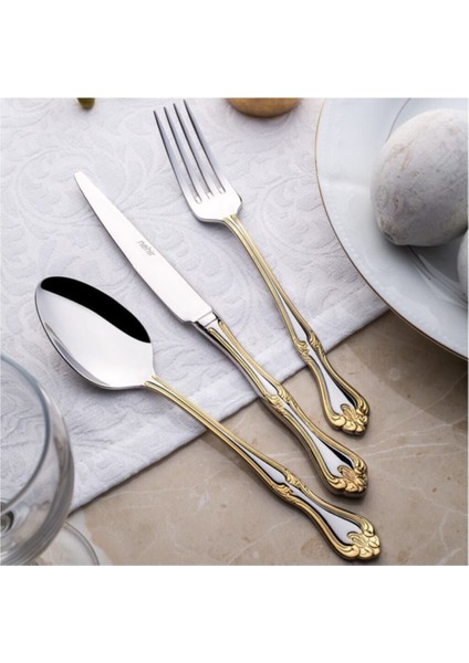 Luxury Lalezar Altın Pasta Tatlı Bıçak 12 Li Pasta Tatlı Bıçağı 1 Adet