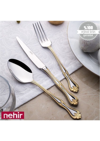 Luxury Lalezar Altın Pasta Tatlı Bıçak 12 Li Pasta Tatlı Bıçağı 1 Adet
