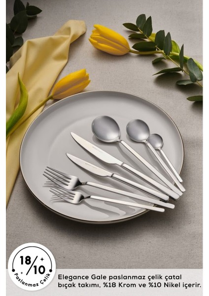 Luxury Elegance Gale Platin 12 Kişilik 84 Parça Çatal Kaşık Bıçak Takımı 1 Adet fırsatları