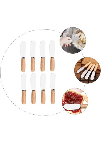 Luxury Bambu Saplı Lüx 6 Adet Tereyağı Bal Reçel Bıçağı 12 Cm. 1 Adet