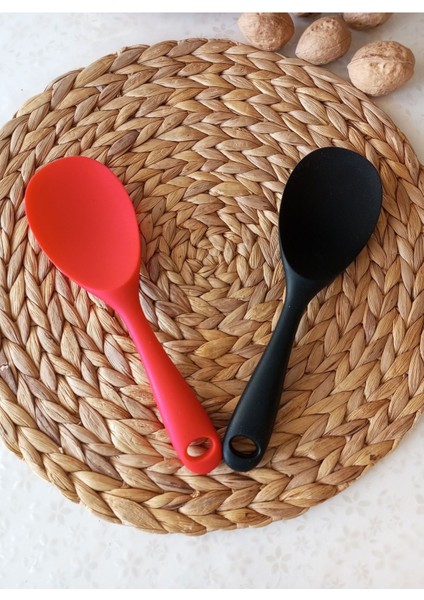 Luxury 2 Adet 22,5 cm Ultra Sert Uçlu Yuksek Isıya Dayanıklı Yanmaz Yapışmaz Silikon Pilav Kaşığı 1 Adet fiyatları