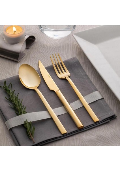 Luxury Dalyan Titanyum Altın 60 Parça Çatal Kaşık Takımı Seti 12 Kişilik Titanyum Gold 1 Adet