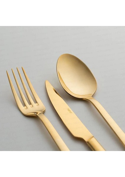 Luxury Dalyan Titanyum Altın 60 Parça Çatal Kaşık Takımı Seti 12 Kişilik Titanyum Gold 1 Adet