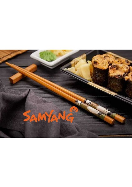 Luxury 5 Çift Desenli Yıkanabilir Kore Çin Bambu Chopsticks Yemek Çubuğu | Desenli Bambu Chopstick 1 Adet