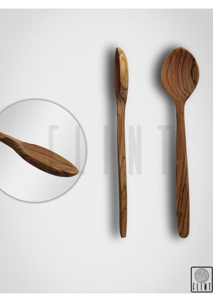Luxury Zeytin Ağacı El Yapımı Tahta Ahşap Kaşık Mutfak Yemek Kaşığı 25CM 1 Adet
