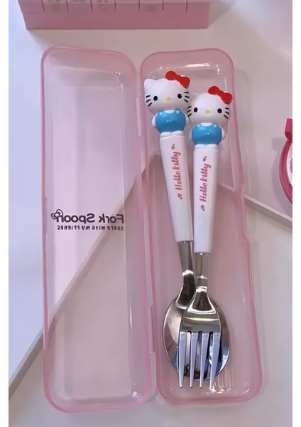 Luxury Hello Kitty Karakter Çatal Kaşık Seti 1 Adet