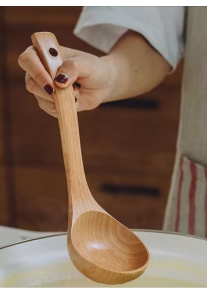 Luxury Doğal Bambu Ahşap Çorba Yemek Kepçesi 1 Adet fırsatları