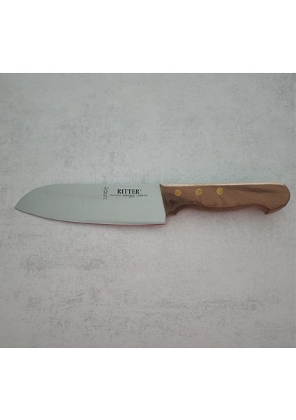 Luxury Rıtter Ceviz Sap Santoku Şef Bıçağı 16CM 1 Adet