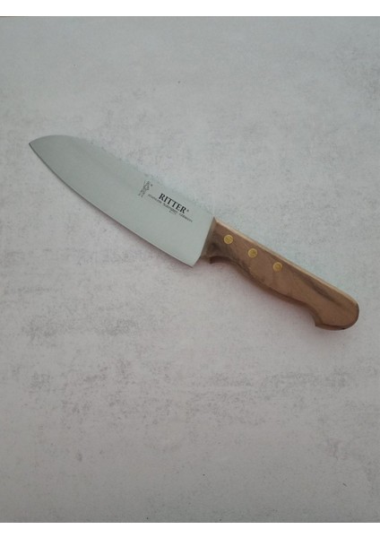 Luxury Rıtter Ceviz Sap Santoku Şef Bıçağı 16CM 1 Adet