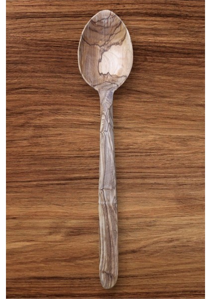 Luxury 29 cm Zeytin Kaşık, Zeytin Ağacı El Yapımı Kaşık, Çeyizlik Kaşık Set, Ahşap Kaşık 1 Adet